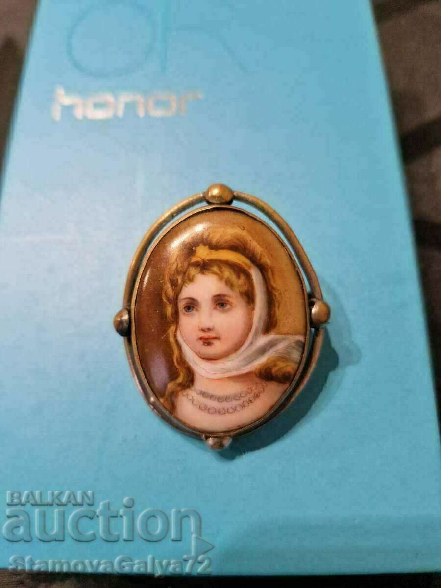 An extremely beautiful antique French porcelain brooch - 5 An extremely beautiful antique French porcelain brooch - 5