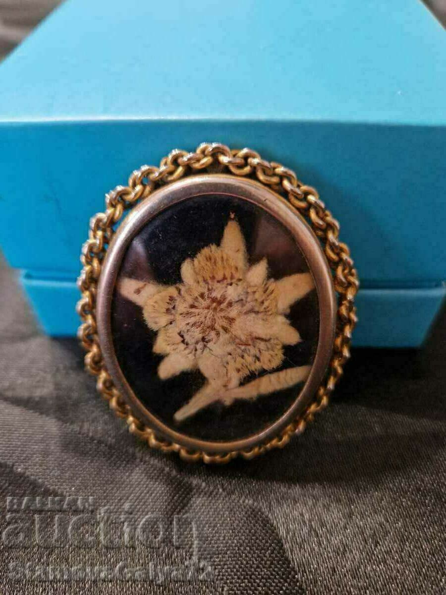 Unique antique Belgian Edelweiss brooch with price 99.00 BGN | € 50.62