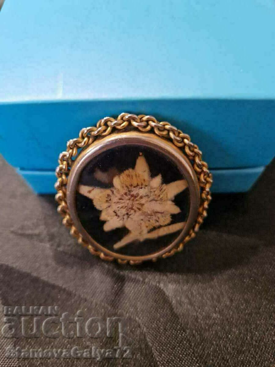 Auction  Unique antique Belgian Edelweiss brooch