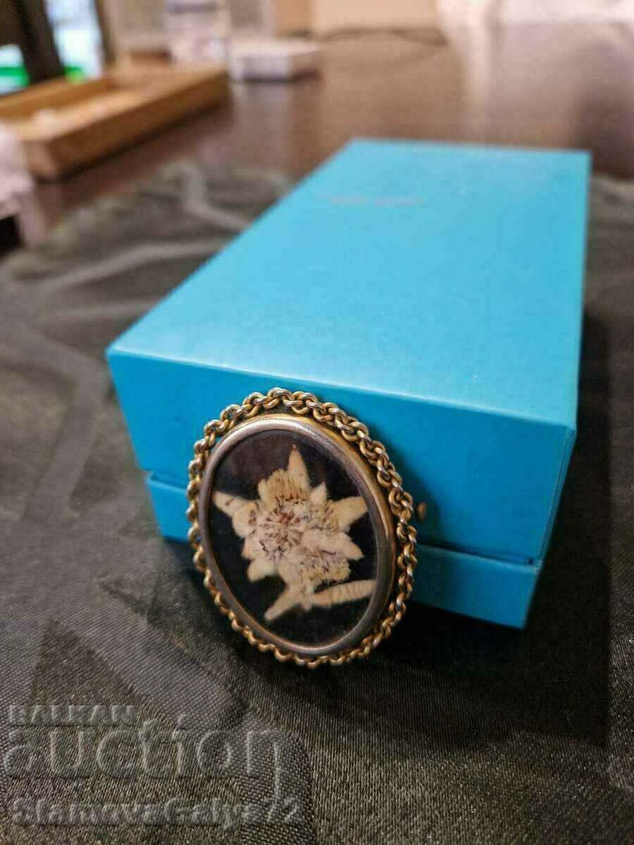 Delivery of Unique antique Belgian Edelweiss brooch