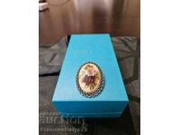 Exquisite beautiful antique porcelain brooch