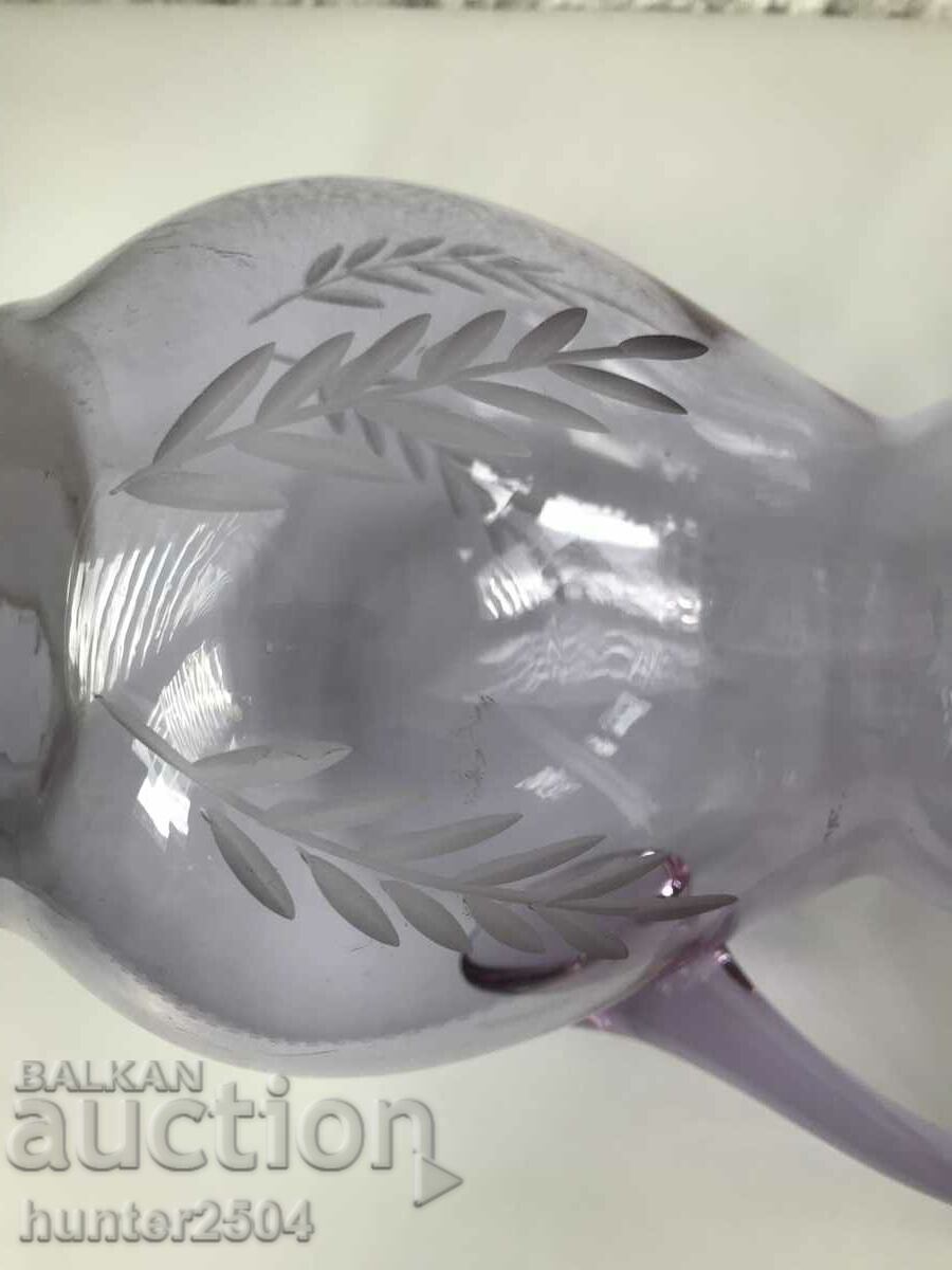 Auction Jug - colored glass, engraved - 23 cm Auction Jug - colored glass, engraved - 23 cm