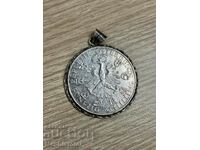 1959 Austria 50 Shilling Silver Mounted/Medallion Coin