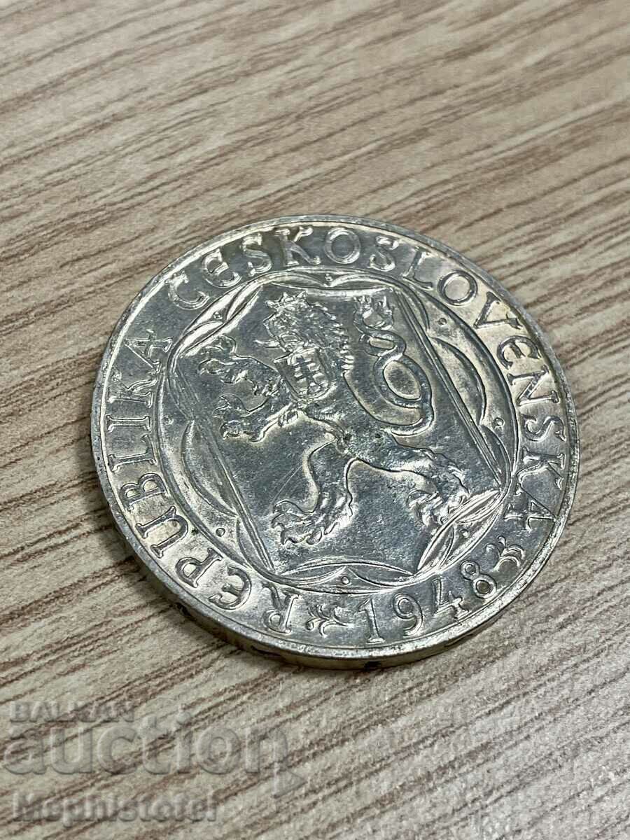 Delivery of 100 kroner 1948, Czechoslovakia - silver coin Delivery of 100 kroner 1948, Czechoslovakia - silver coin