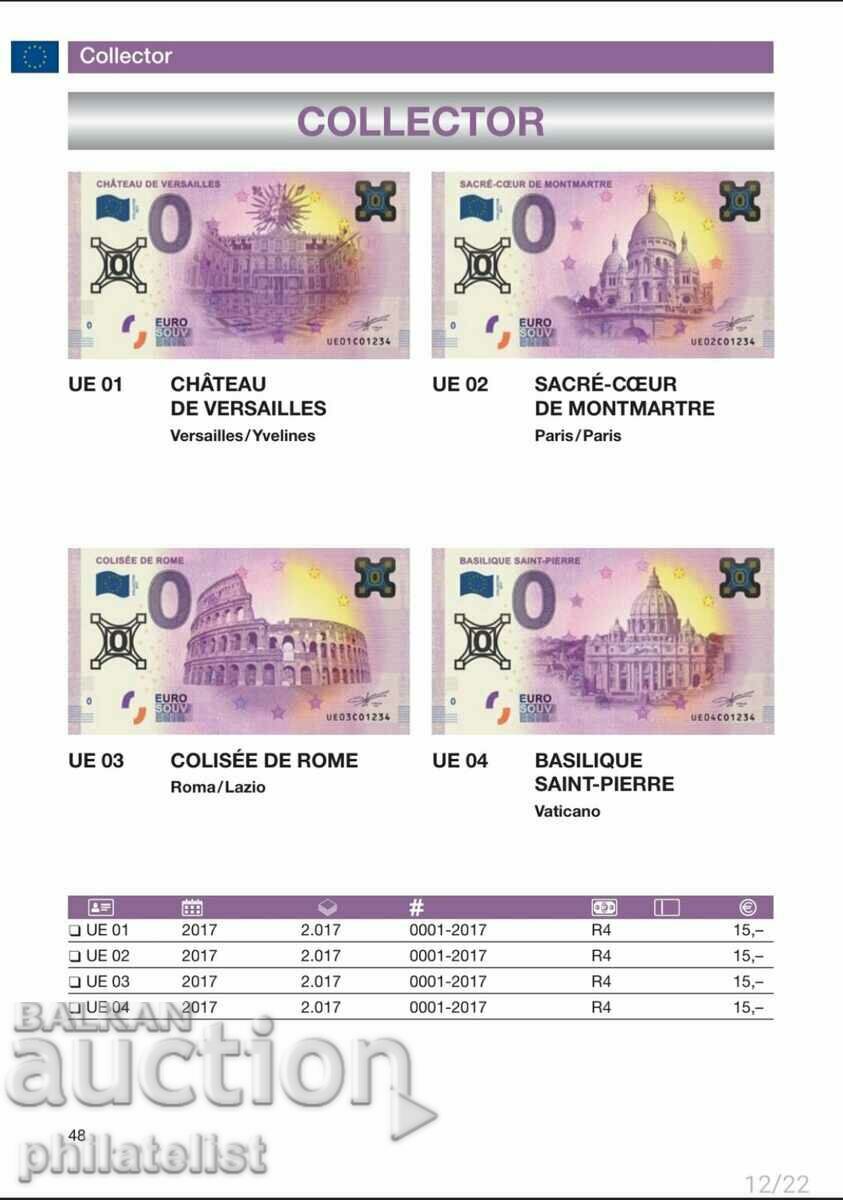 Licitație Catalog bancnote suvenir - 0 euro Licitație Catalog bancnote suvenir - 0 euro