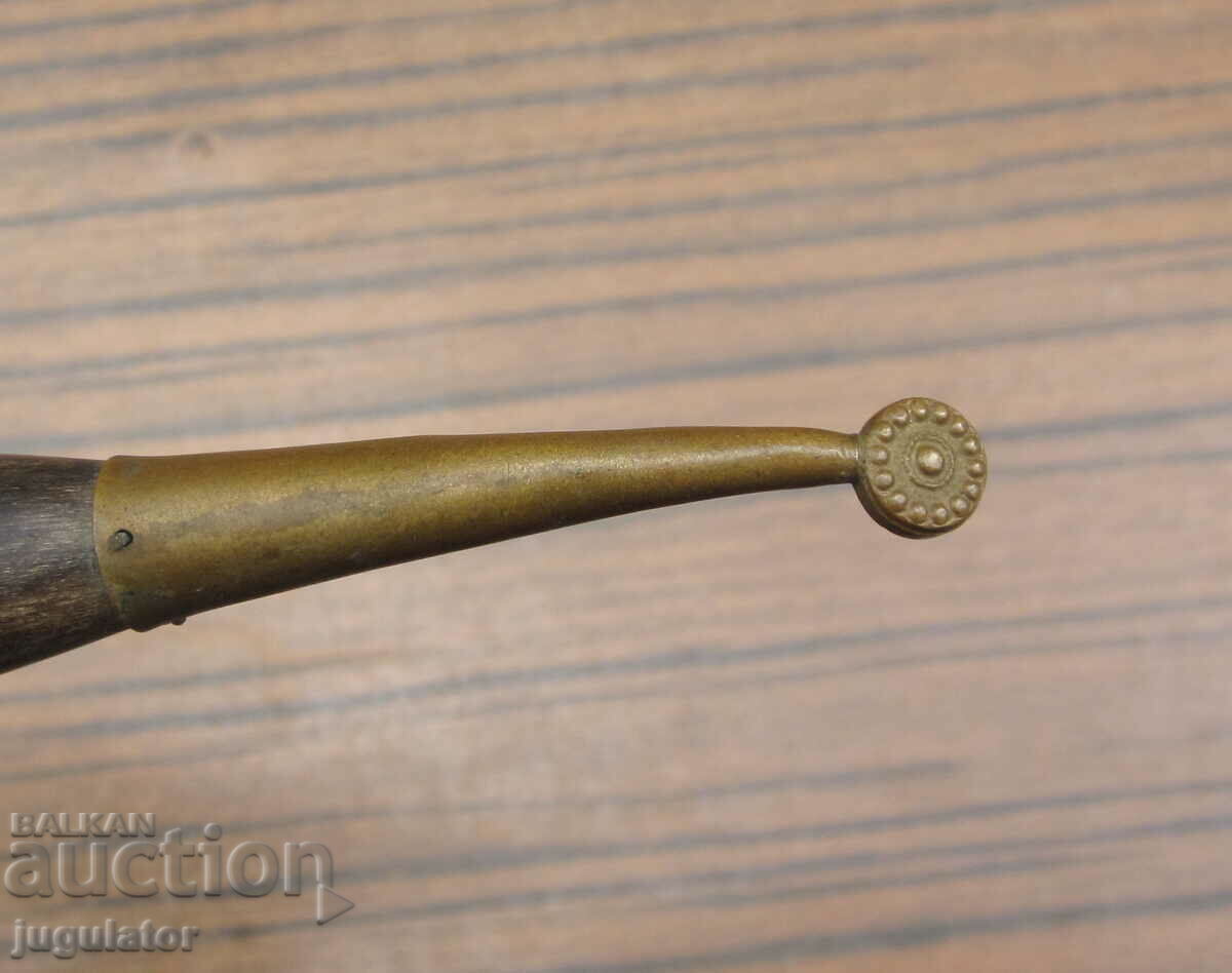 old vintage hunting horn trophy wine glass - 5