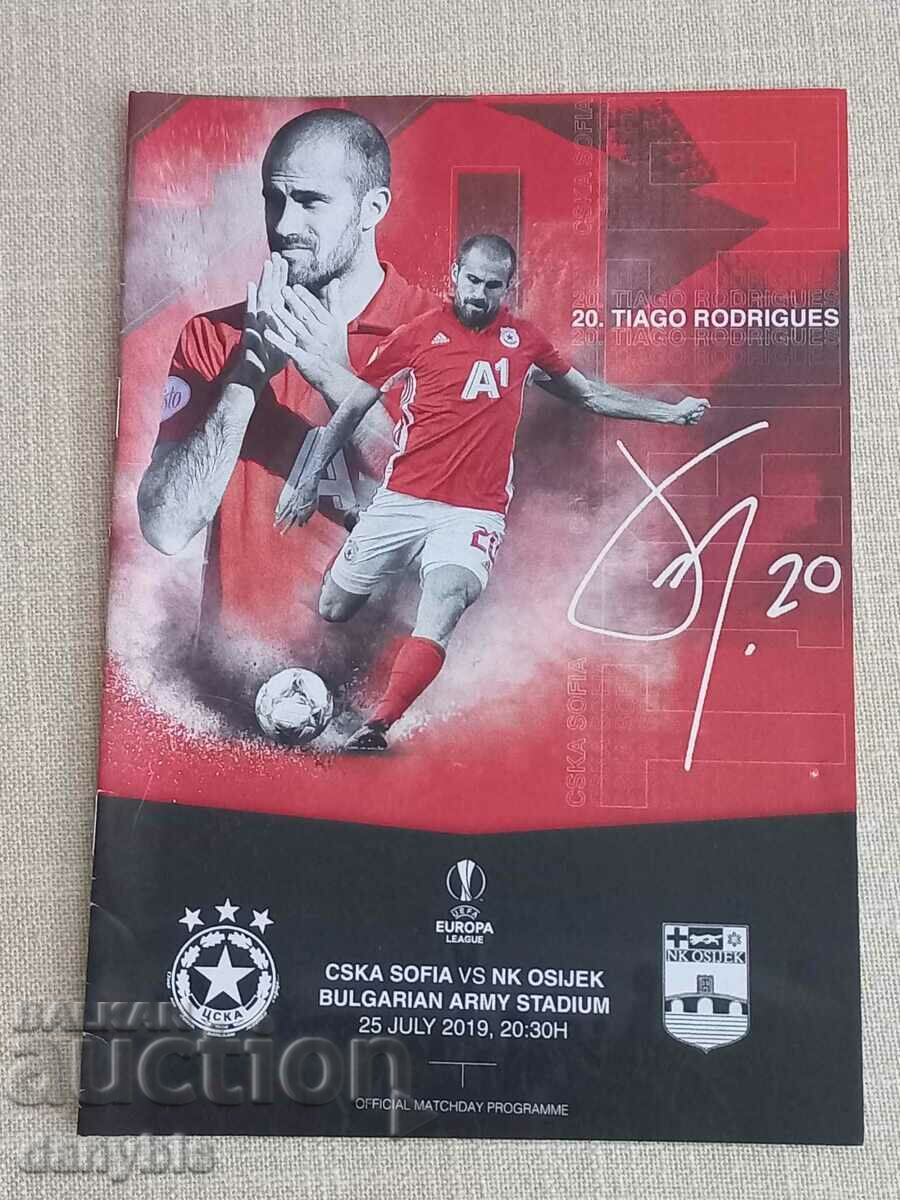 Program de fotbal - CSKA - Osijek 2019