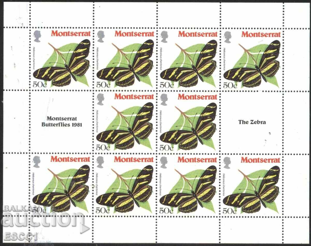 Чиста марка в малък лист Фауна Пеперуда 1981 от Монсерат