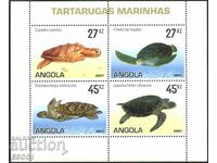 Ștampile curate în foaie mică Fauna Turtles 2007 din Angola