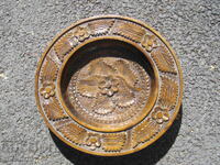 SCULTURA VECHE DE FRUCTIERA DIN LEMN