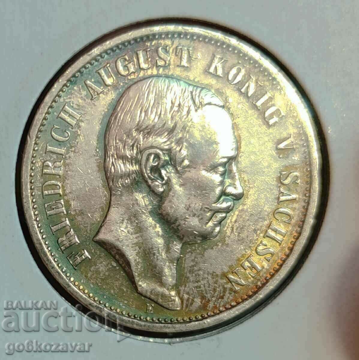 Germania Saxonia 3 Marci 1911 Top Moneda Rare!