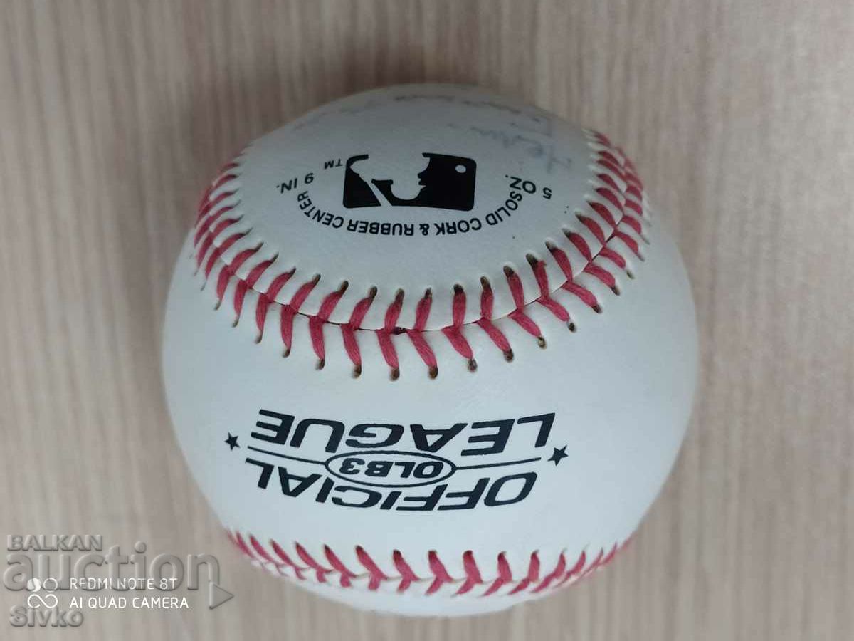 Бейзболна топка оригинална с послание и автограф - Н