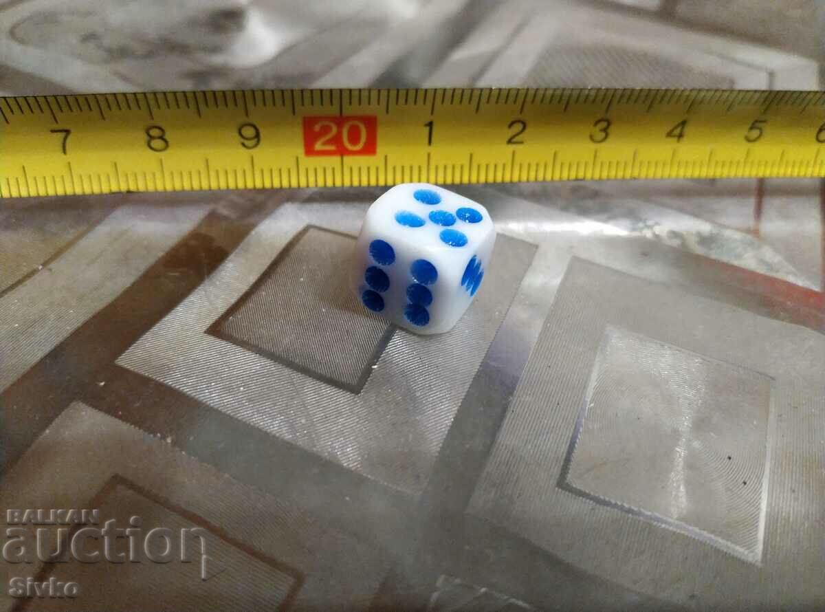 Dice white blue numbers