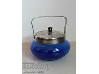 Vintage cobalt glass sugar bowl