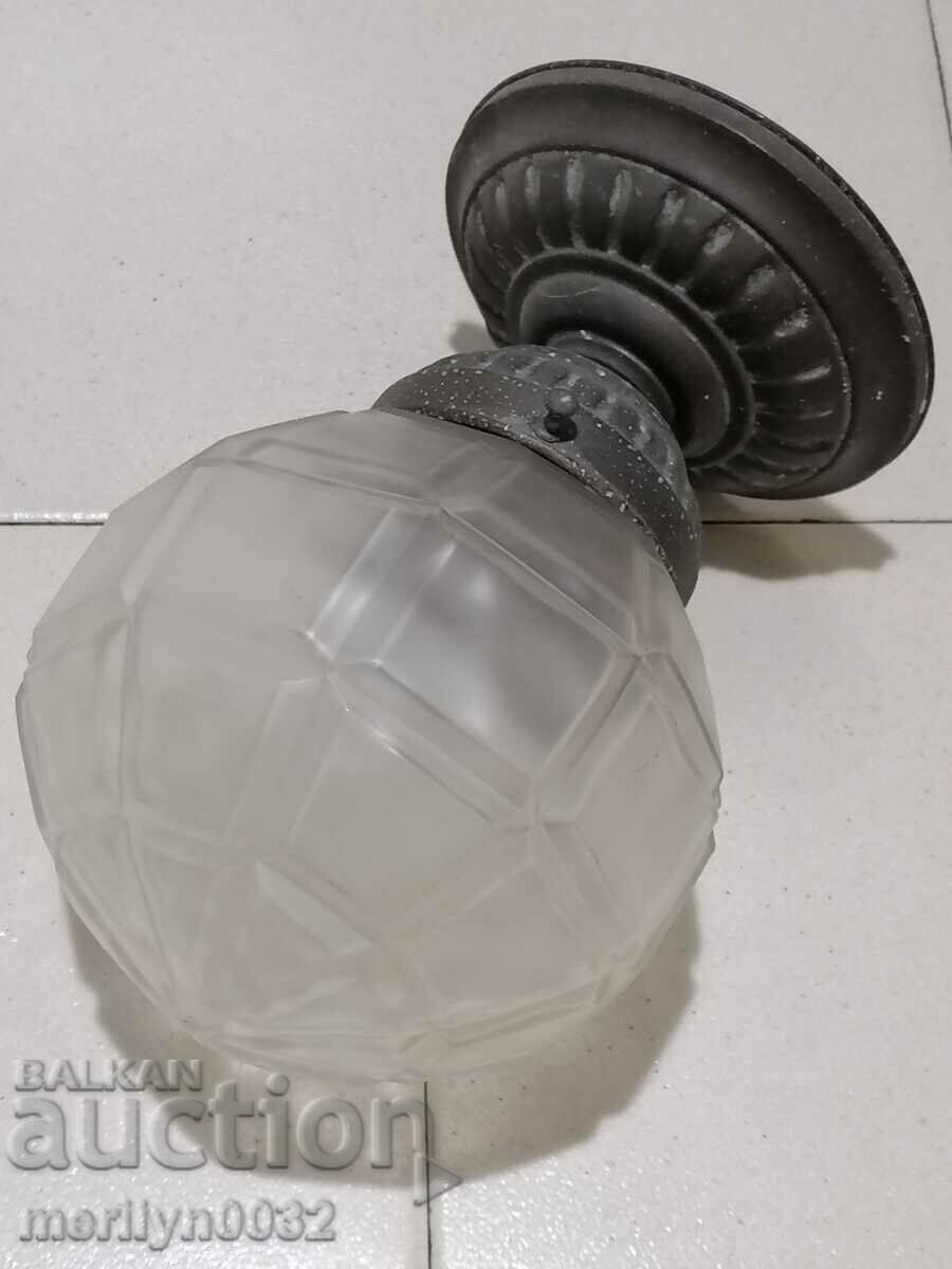 Old glass lampshade lampion electric lamp with price 129.00 BGN | € 65.96 Old glass lampshade lampion electric lamp with price 129.00 BGN | € 65.96