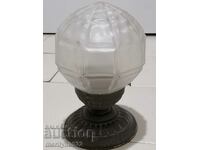 Стар стъклен абажур лампион електрическа лампа