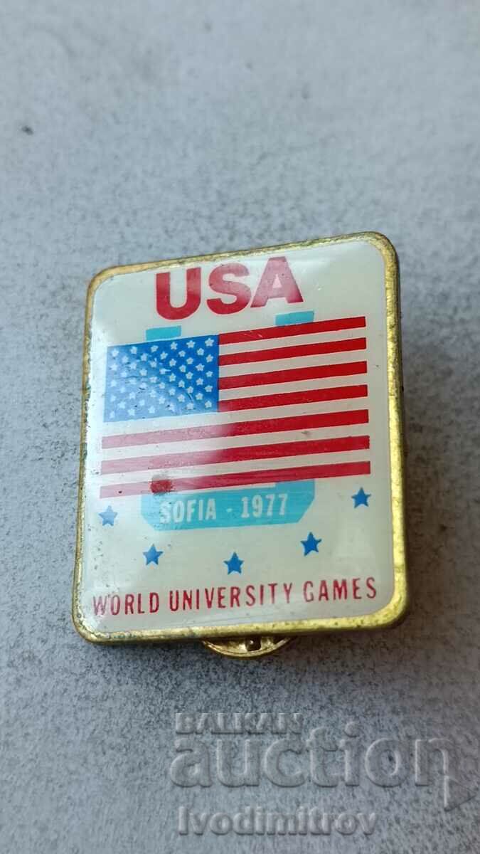 Значка USA World University Games Sofia - 1977