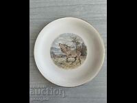 Bavarian porcelain plate with forest scene - Johann Seltmann.