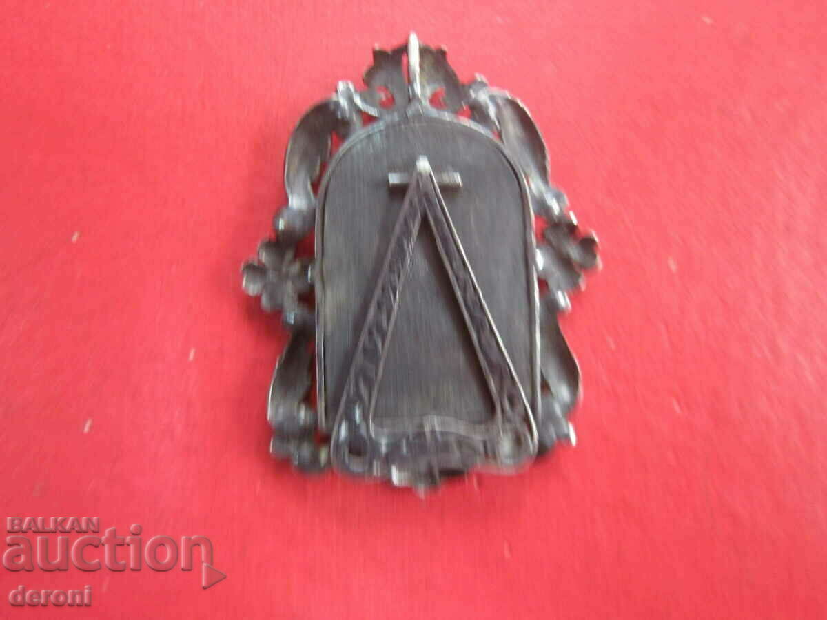 Auction  Russian silver icon Panagia cross with enamel 84 Tsarist Russia