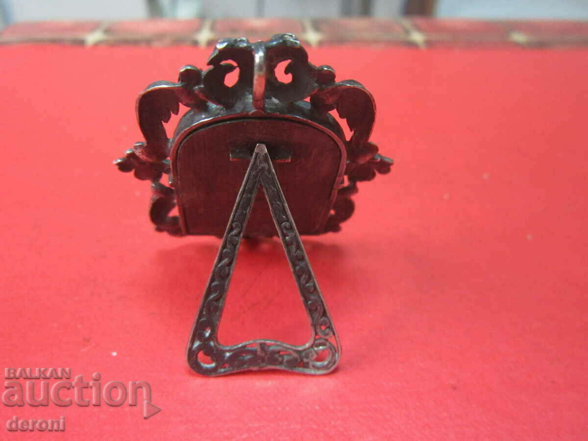 Russian silver icon Panagia cross with enamel 84 Tsarist Russia - 5