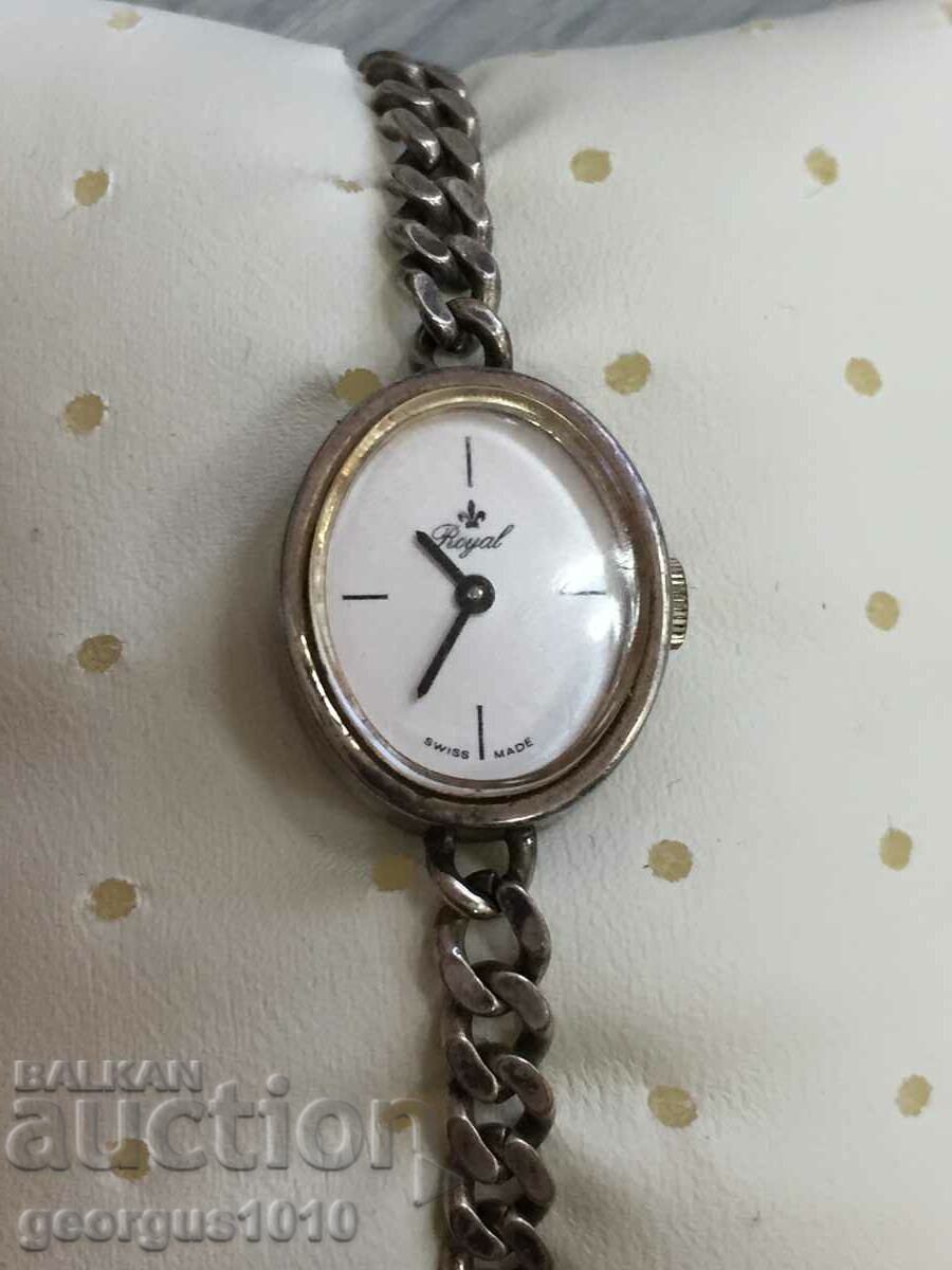 Γυναικείο ασημένιο ρολόι Royal #4520
