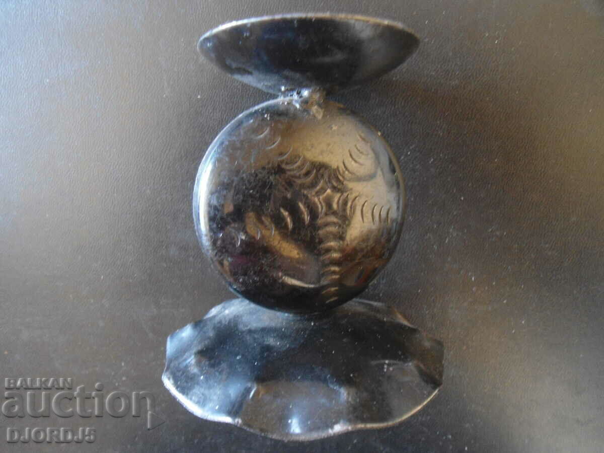 Old forged metal candlestick with price 10.00 BGN | € 5.11 Old forged metal candlestick with price 10.00 BGN | € 5.11