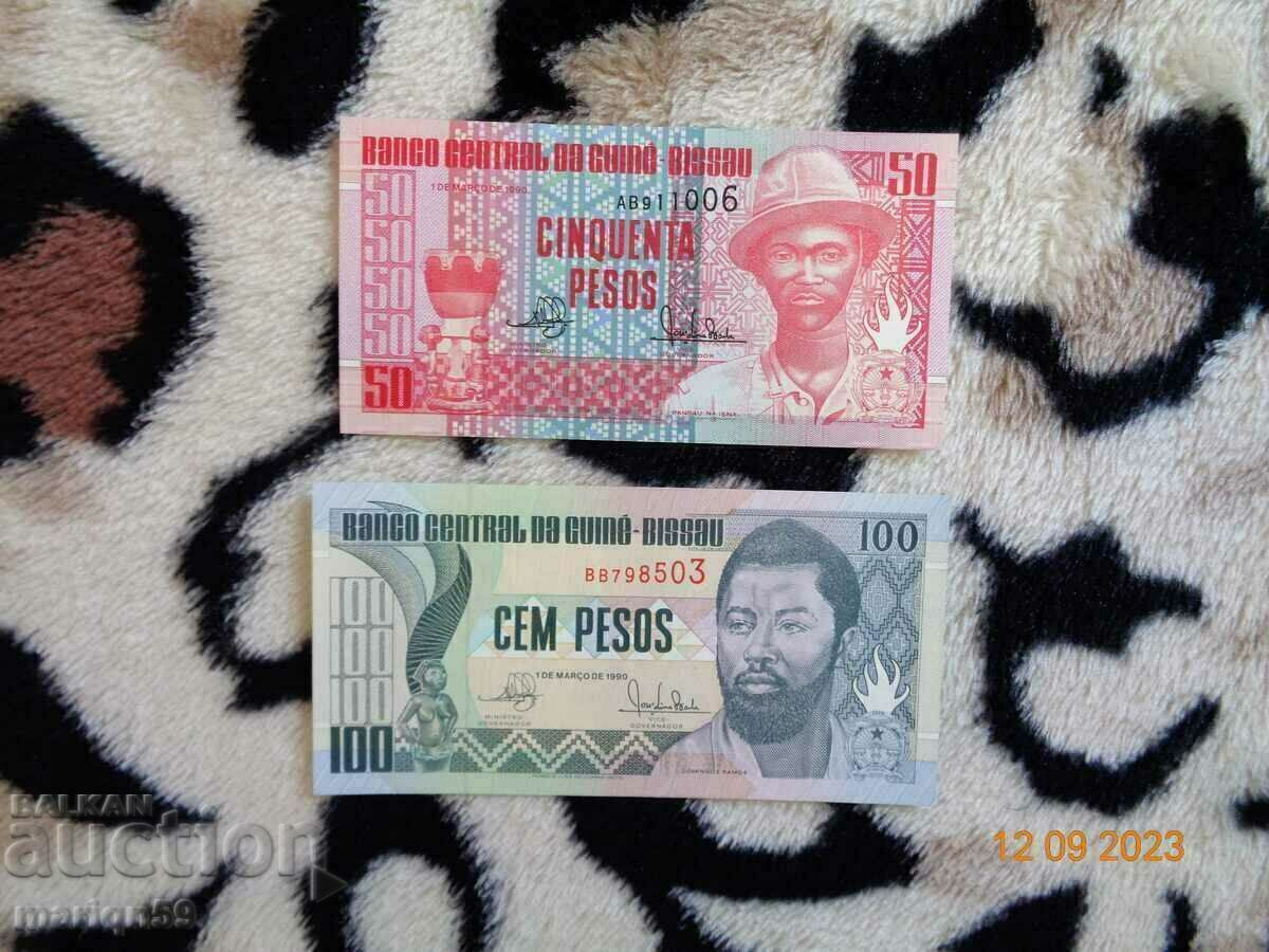 50+100 pesos Guineea Bissau -1990. 50+100 pesos Guineea Bissau -1990.