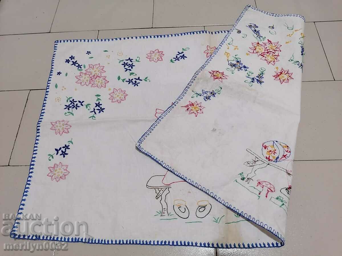 Old embroidered tablecloth mile Bulgarian embroidery carpet - 5 Old embroidered tablecloth mile Bulgarian embroidery carpet - 5