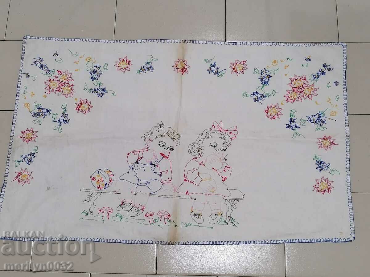 Old embroidered tablecloth mile Bulgarian embroidery carpet - 7 Old embroidered tablecloth mile Bulgarian embroidery carpet - 7