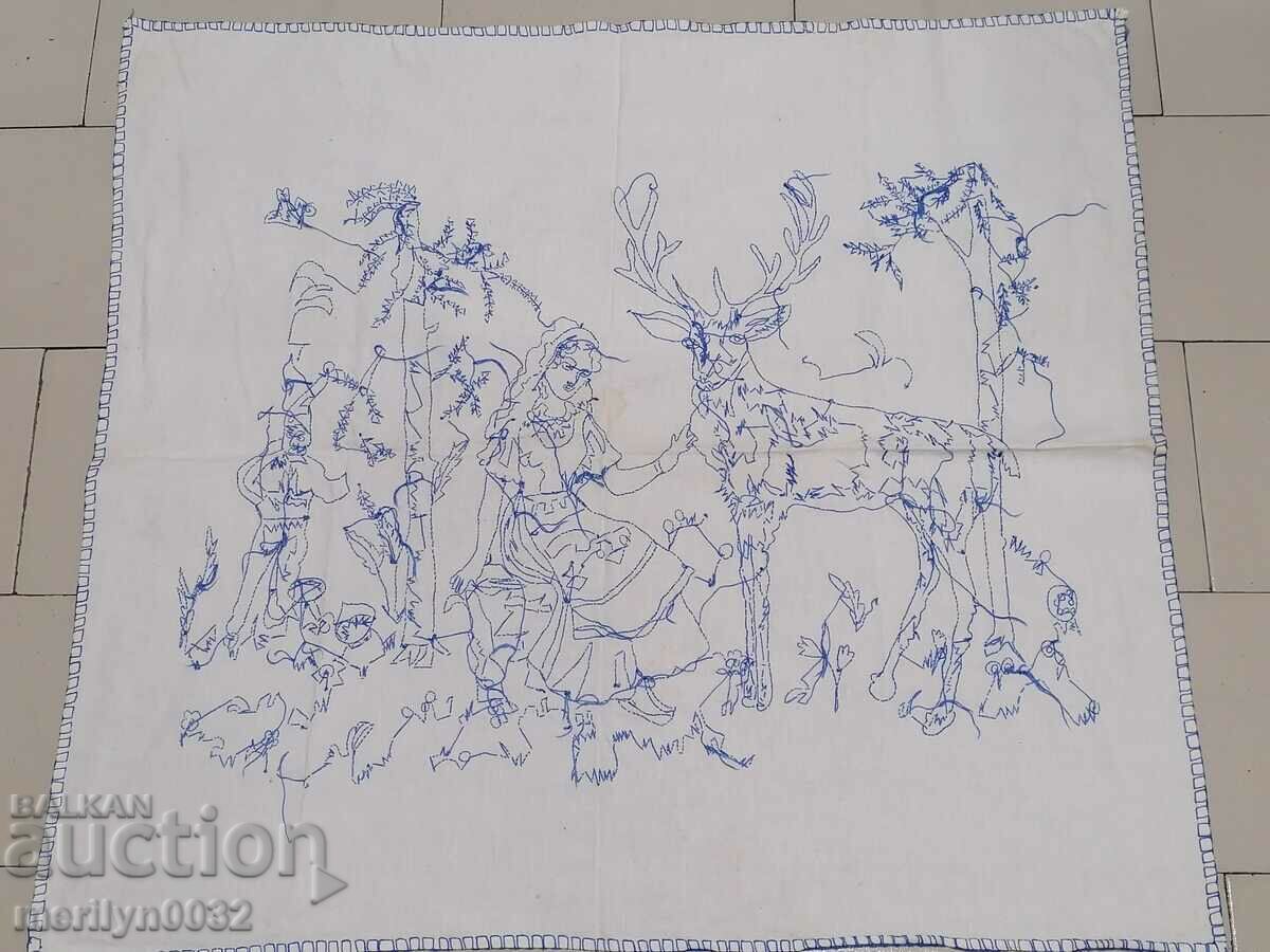 Covor de broderie din broderie bulgară vechi, cu o masă brodată - 5 Covor de broderie din broderie bulgară vechi, cu o masă brodată - 5