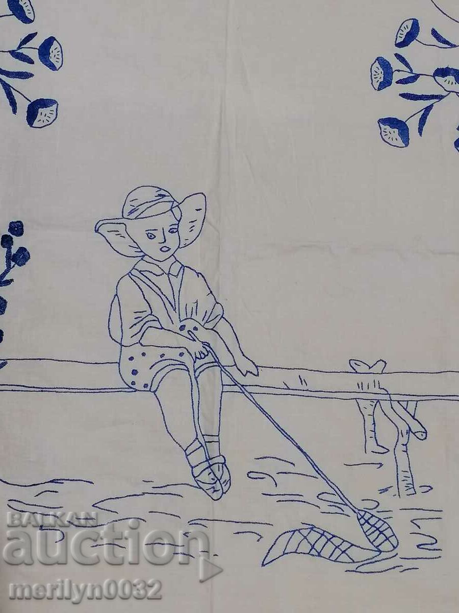 Old embroidered tablecloth mile Bulgarian embroidery carpet with price 51.00 BGN | € 26.08 Old embroidered tablecloth mile Bulgarian embroidery carpet with price 51.00 BGN | € 26.08