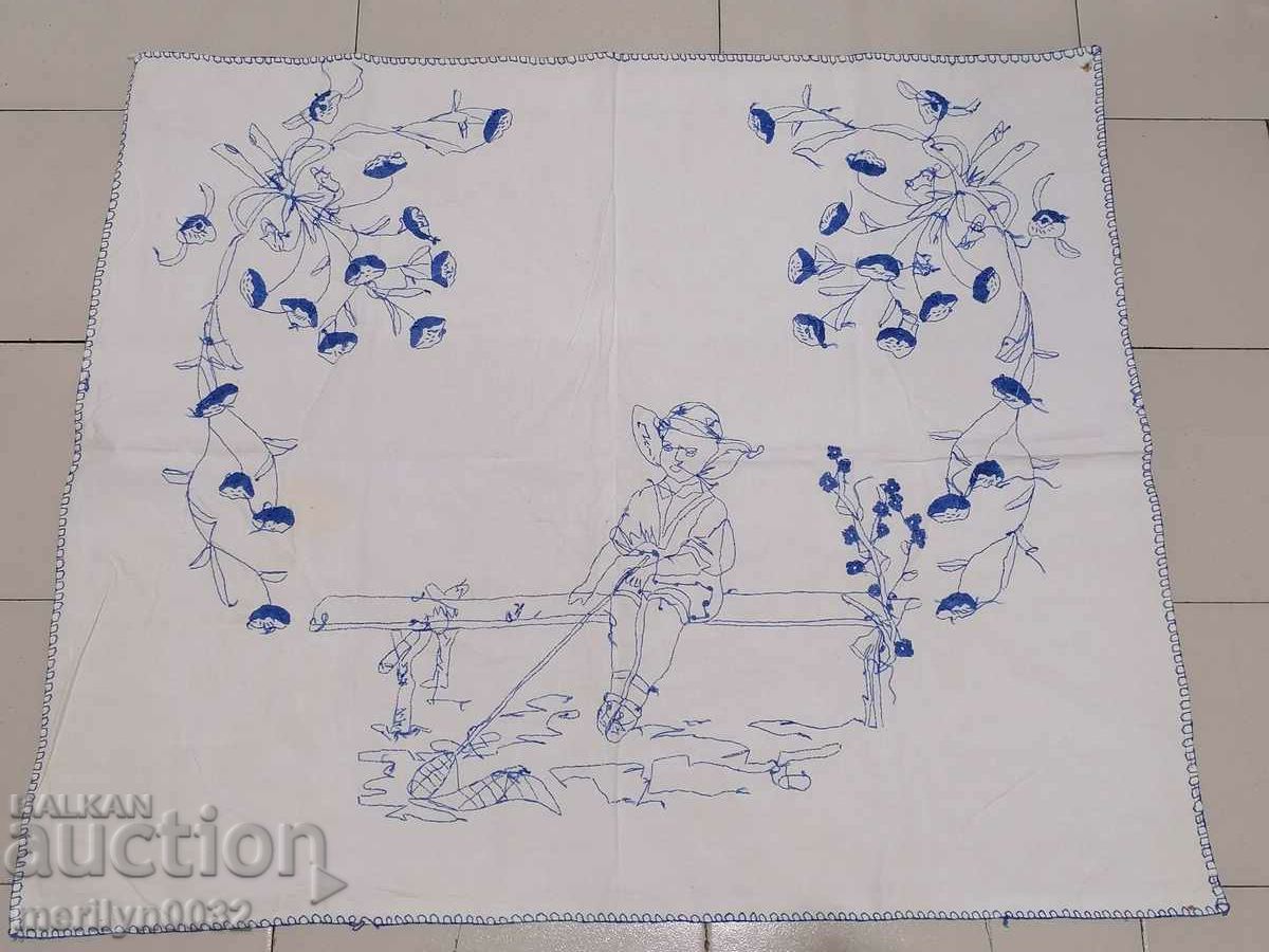 Old embroidered tablecloth mile Bulgarian embroidery carpet - 6 Old embroidered tablecloth mile Bulgarian embroidery carpet - 6