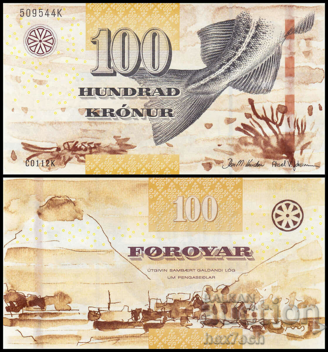 ❤️ ⭐ Insulele Feroe 2011 100 de coroane UNC nou ⭐ ❤️