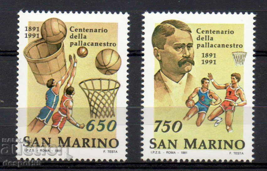 1991. San Marino. The 100th anniversary of basketball.