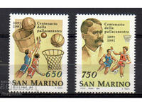1991. San Marino. 100 de ani de baschet.