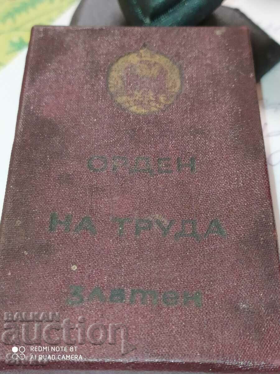 Delivery of Box of the Order of Labor gold Delivery of Box of the Order of Labor gold