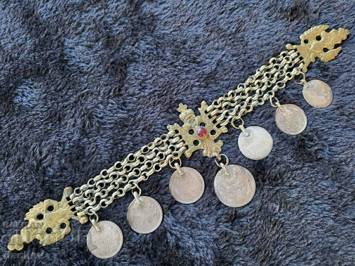 УНИКАЛЕН Възрожденски Македонски Сребърен Кюстек 19Век носия - 5