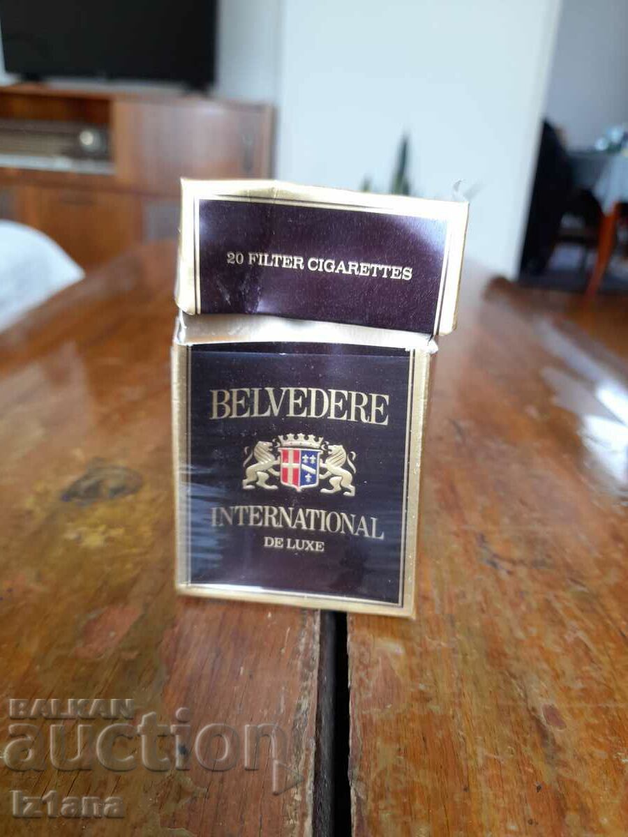 An old box of Belvedere cigarettes