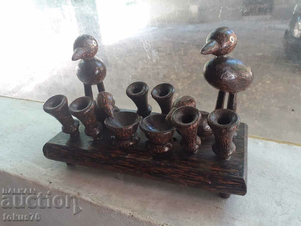 Interesting wooden inkwell with chicks with price 89.00 BGN | € 45.50