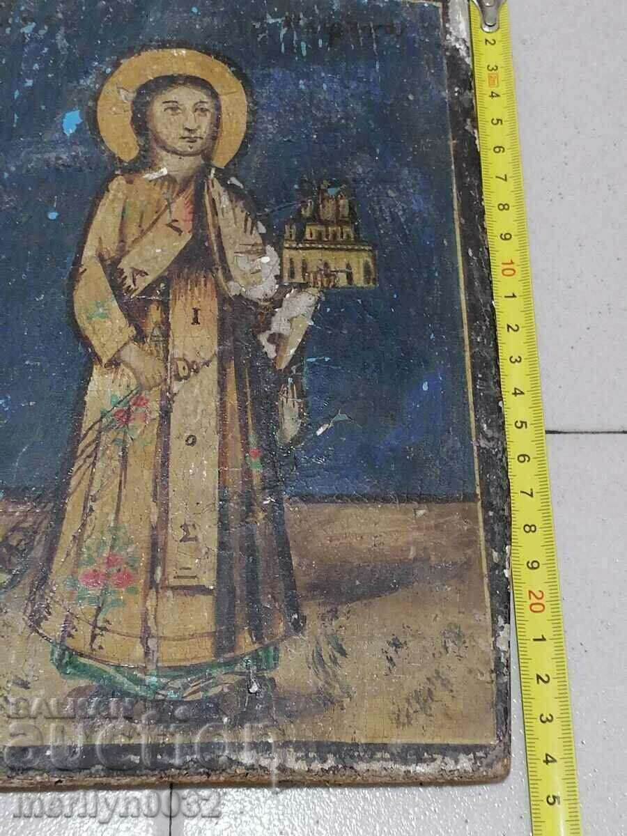 Icoana pictată Pictură cu cruce Sfântul Ștefan din secolul al XIX-lea - 5