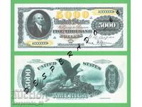 (¯`'•.¸(αναπαραγωγή) US $5000 1878 UNC¸.•'´¯)