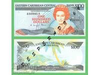 (¯`'•.¸(αναπαραγωγή) EASTERN CARIBBEAN $100 1988 UNC