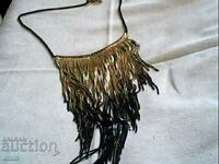 very old beautiful gold plated costume necklace