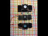 Cooling radiators with fans