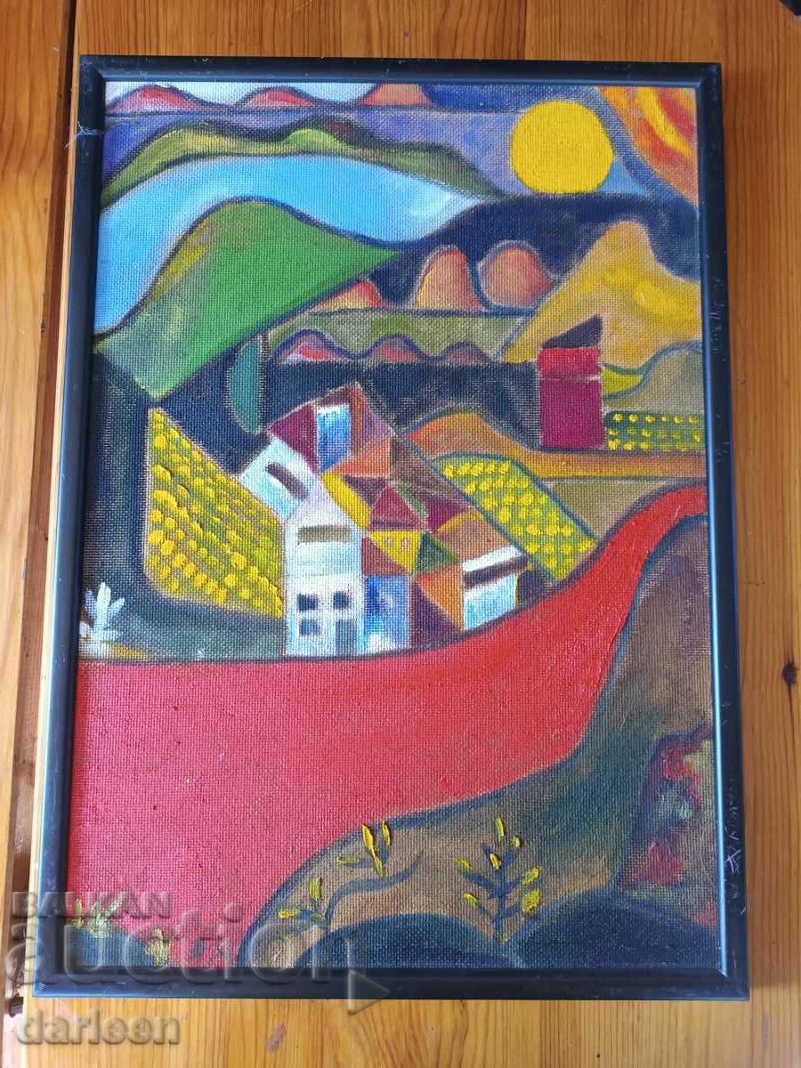 Auction The Red Road, oil painting Auction The Red Road, oil painting