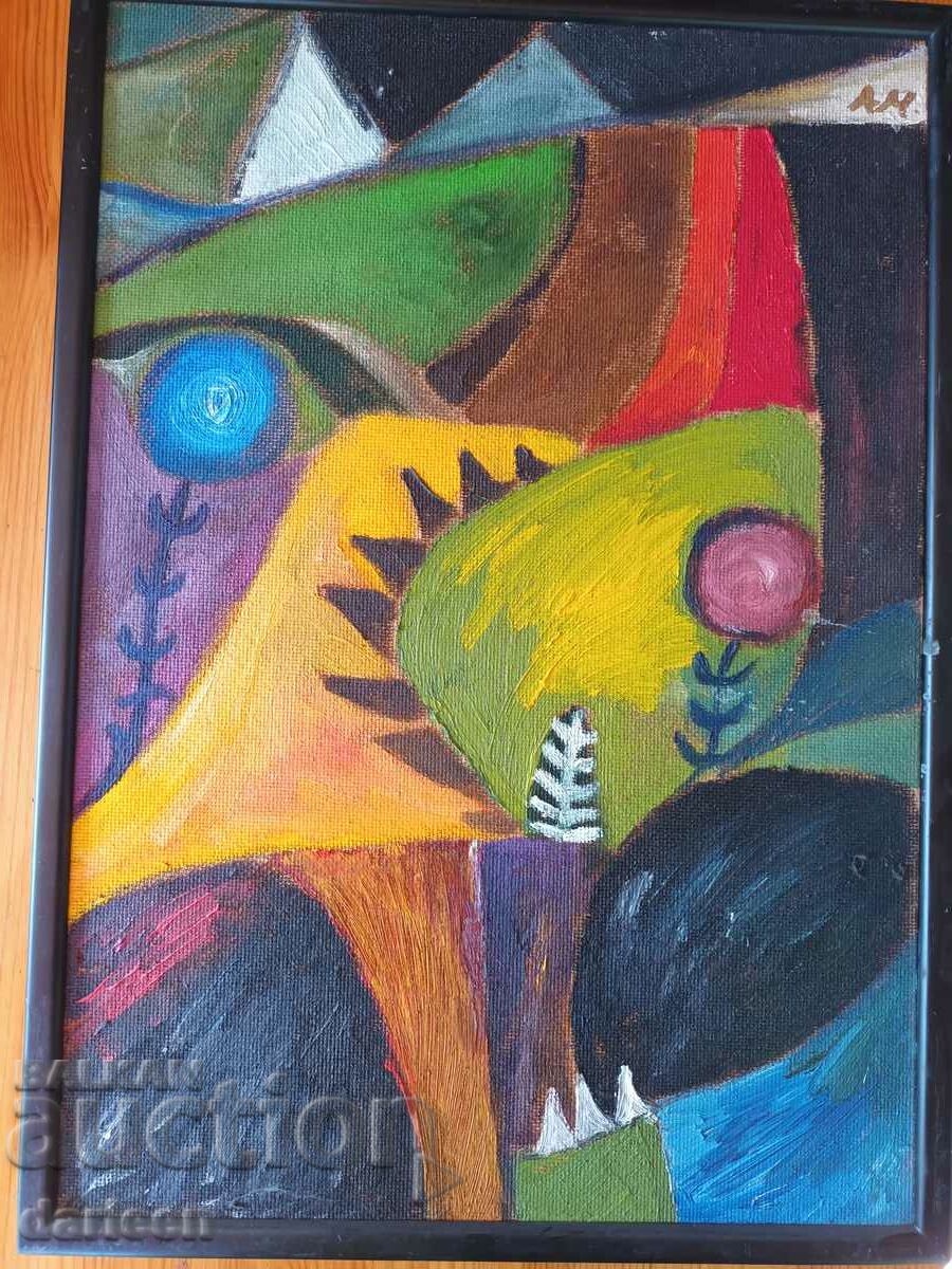 Abstract landscape, oil painting with price 80.00 BGN | € 40.90 Abstract landscape, oil painting with price 80.00 BGN | € 40.90