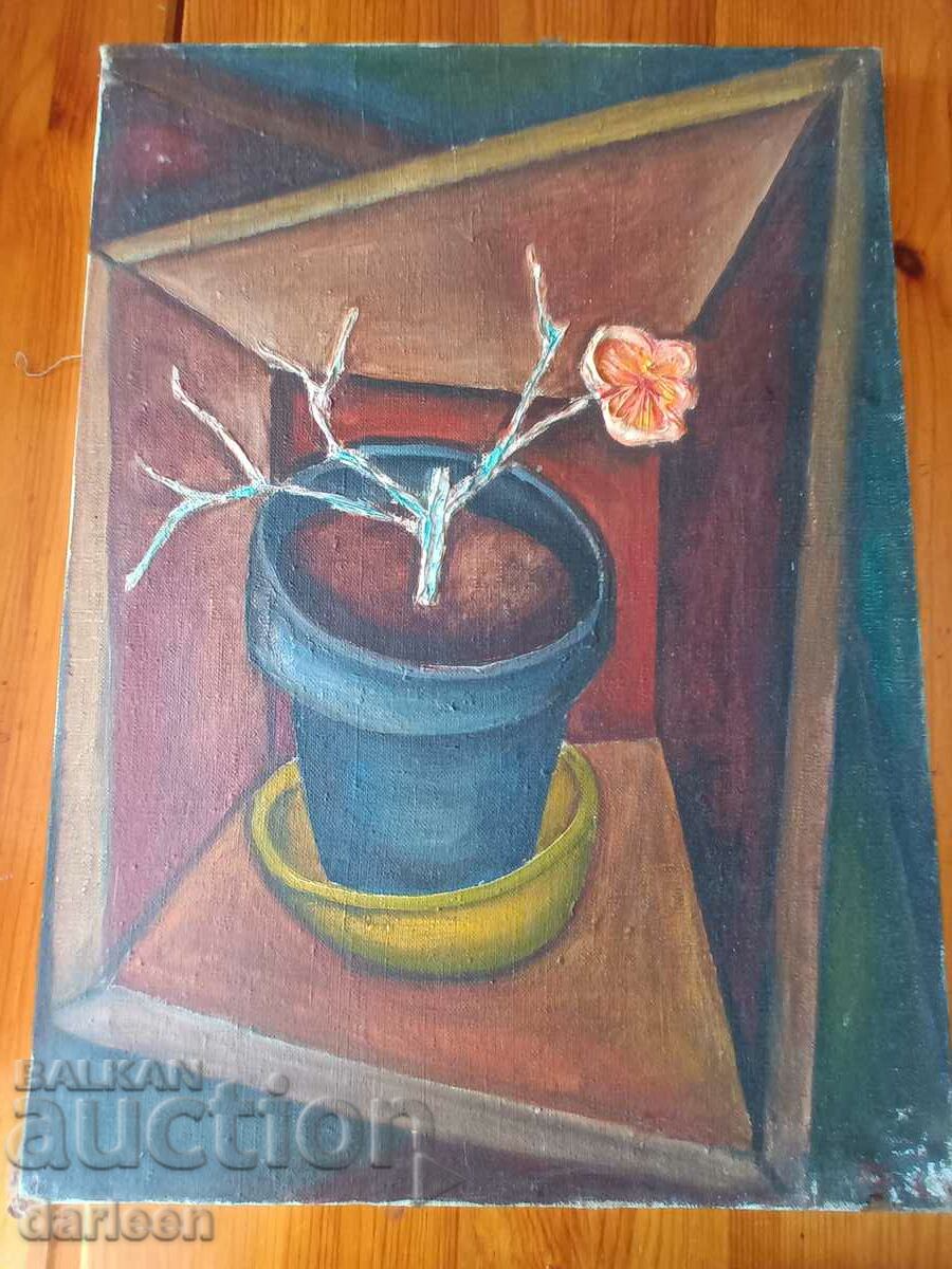 Still life with pot and flower, oil painting with price 50.00 BGN | € 25.56 Still life with pot and flower, oil painting with price 50.00 BGN | € 25.56