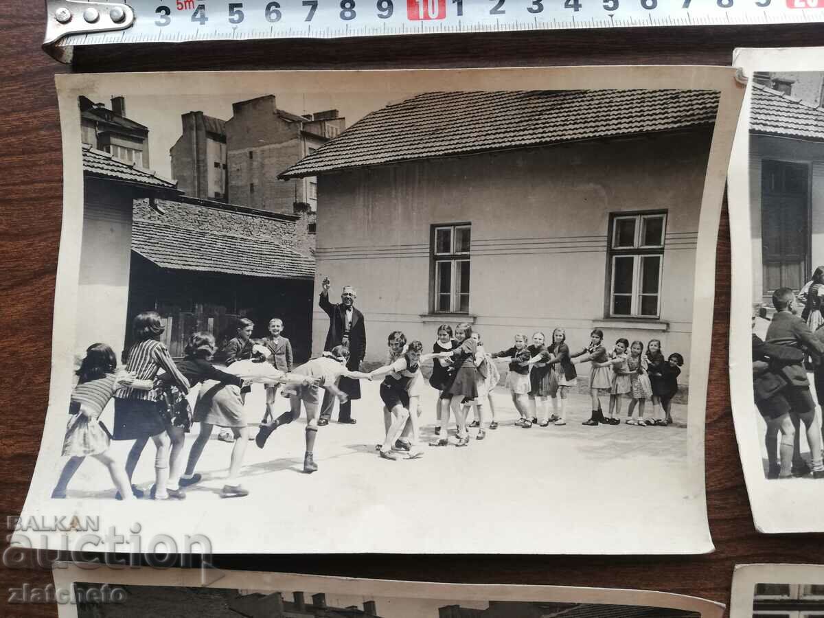 Old photo Kingdom of Bulgaria - Teacher and class, games with price 40.00 BGN | € 20.45