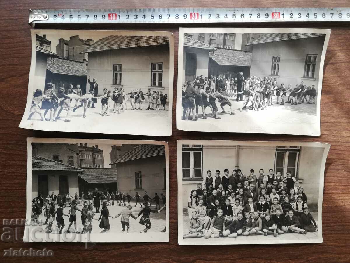 Παλιά φωτογραφία Βασίλειο της Βουλγαρίας - Δάσκαλος και τάξη, παιχνίδια