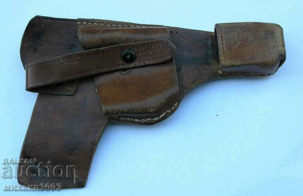Open leather gun holster
